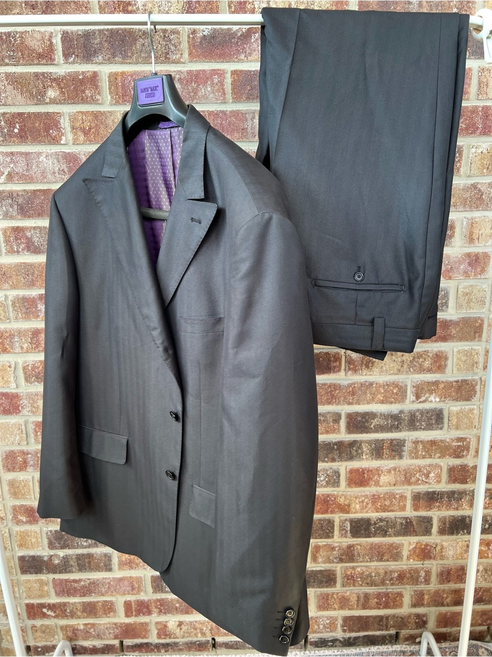 Earvin Magic Johnson Signature 2-Piece Suit Charcoal Gray Pinstripe 52R